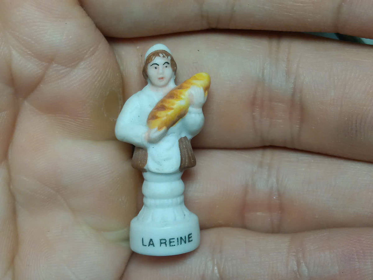 French Baker Chess Porcelain Fève – Single Piece | Hand-Painted Boulangerie Collectible Figurine