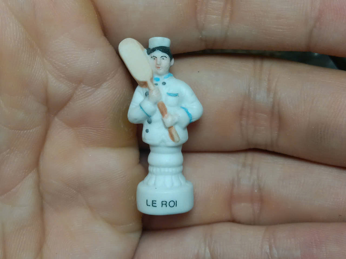 French Baker Chess Porcelain Fève – Single Piece | Hand-Painted Boulangerie Collectible Figurine