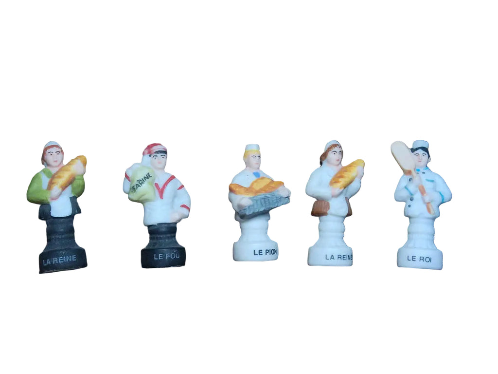 French Baker Chess Porcelain Fève – Single Piece | Hand-Painted Boulangerie Collectible Figurine