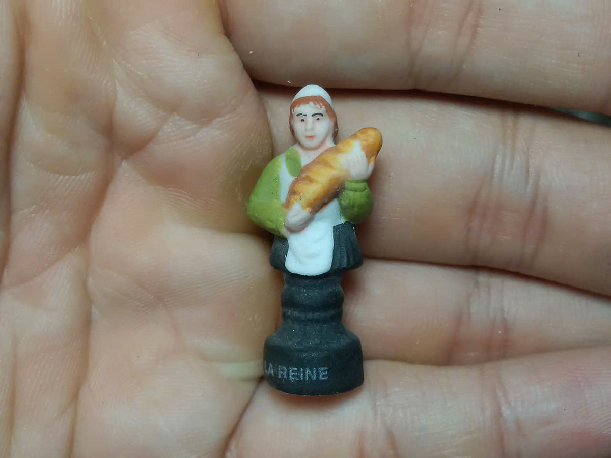 French Baker Chess Porcelain Fève – Single Piece | Hand-Painted Boulangerie Collectible Figurine