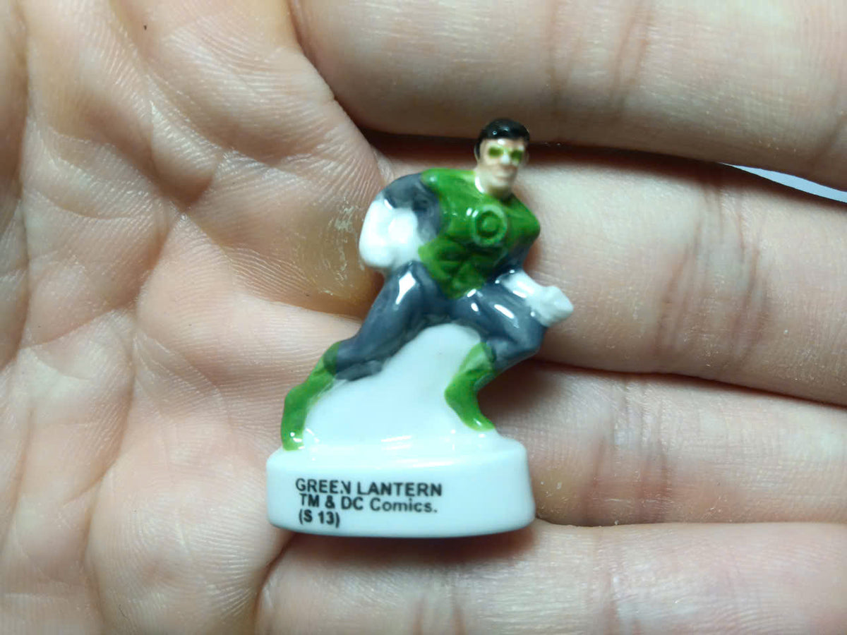 French DC Comics Superman & Friends Fève Set – Hand-Painted Porcelain Miniatures (8 Pieces)