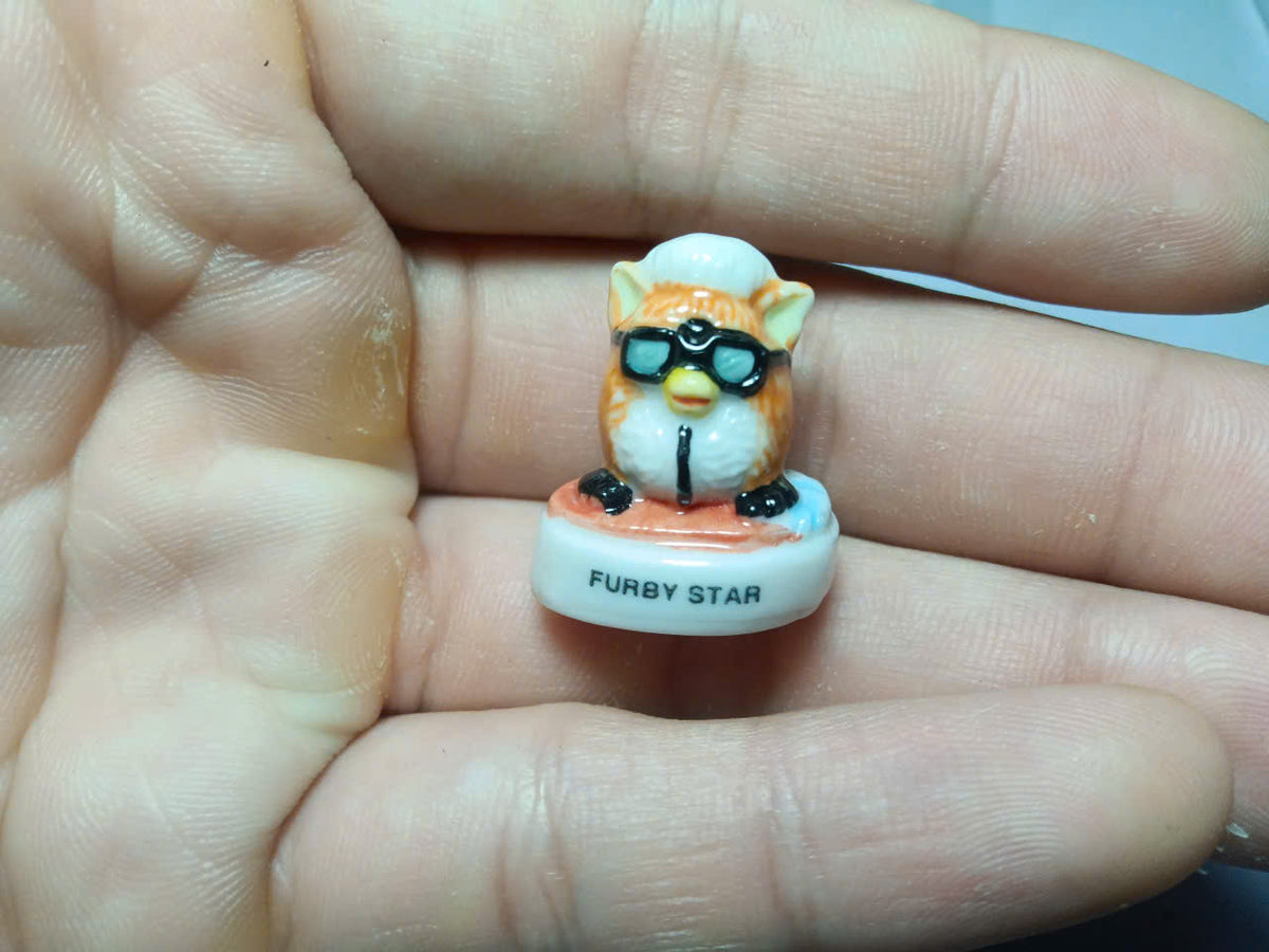 French Furby Beach Fève Set – Hand-Painted Porcelain Miniatures (6 Pieces)