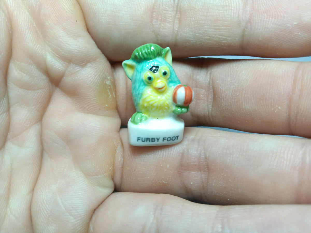 French Furby Beach Fève Set – Hand-Painted Porcelain Miniatures (6 Pieces)