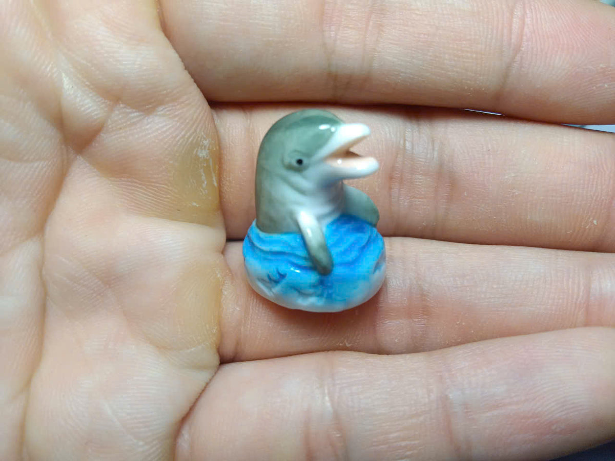 French Dolphin Fève Set – Hand-Painted Porcelain Miniatures (9 Pieces)