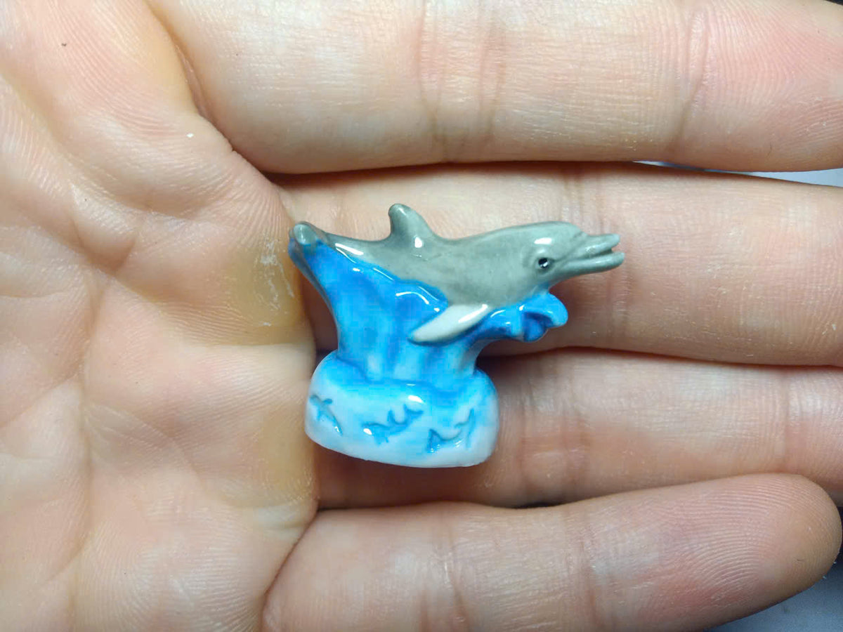French Dolphin Fève Set – Hand-Painted Porcelain Miniatures (9 Pieces)