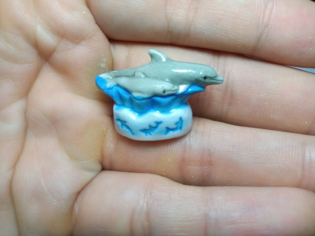 French Dolphin Fève Set – Hand-Painted Porcelain Miniatures (9 Pieces)