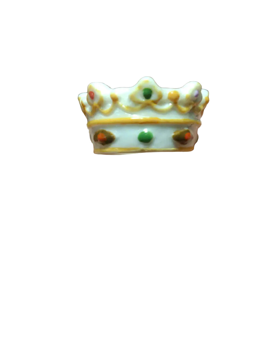 French Porcelain Crown Fève – Wearable Ring