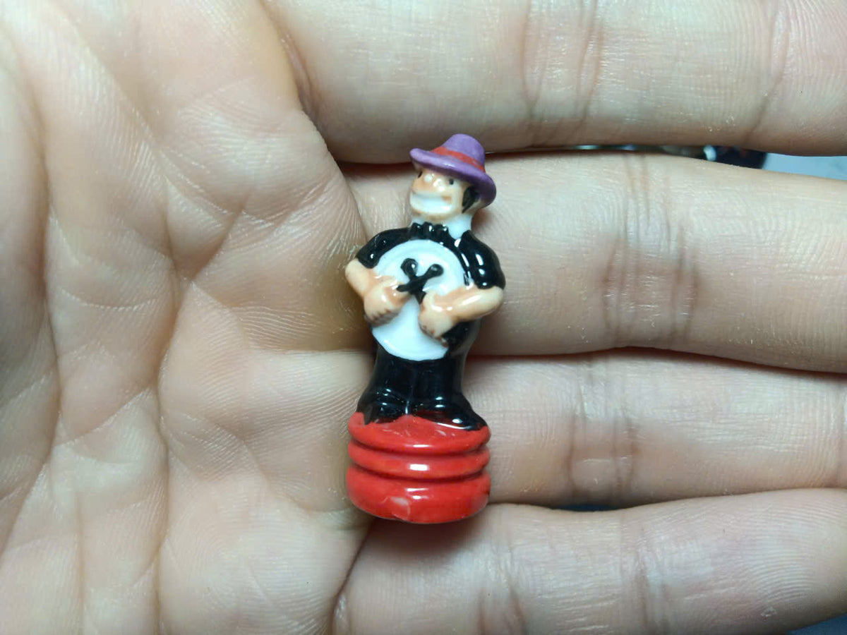 French Les Musiciens Feve Set - Hand-Painted Porcelain Musician Miniatures (8 Pieces)