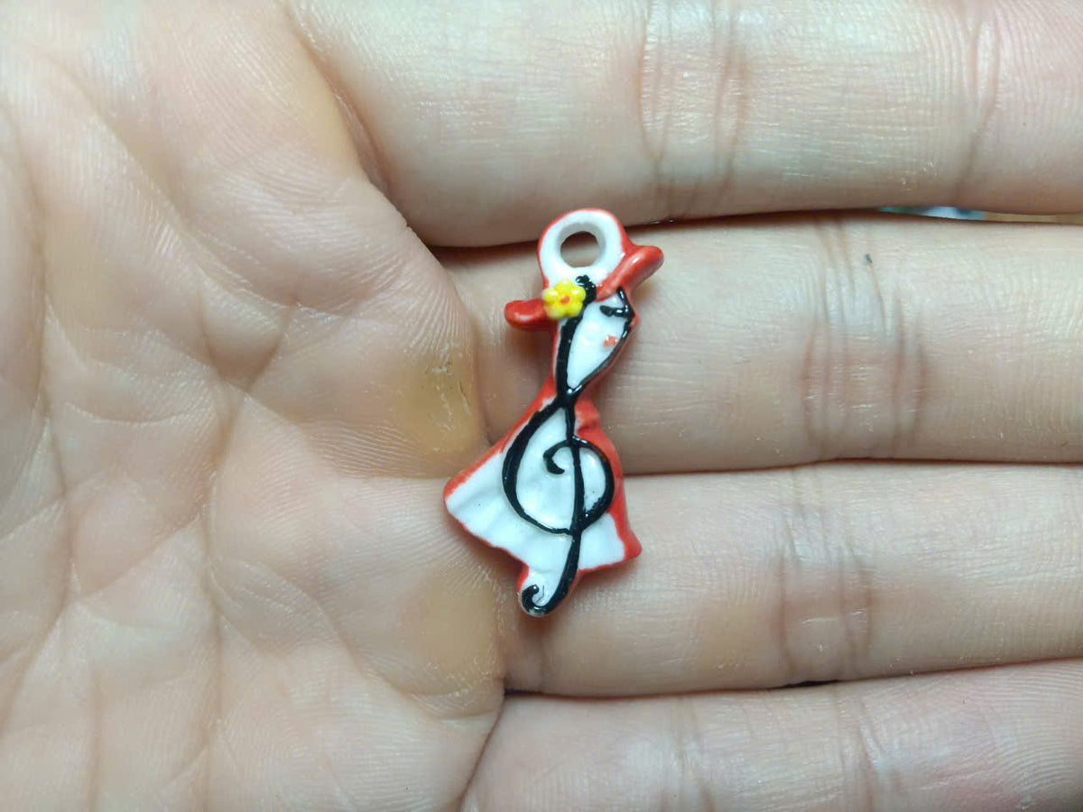 French Les Musiciens Feve Set - Hand-Painted Porcelain Musician Miniatures (8 Pieces)