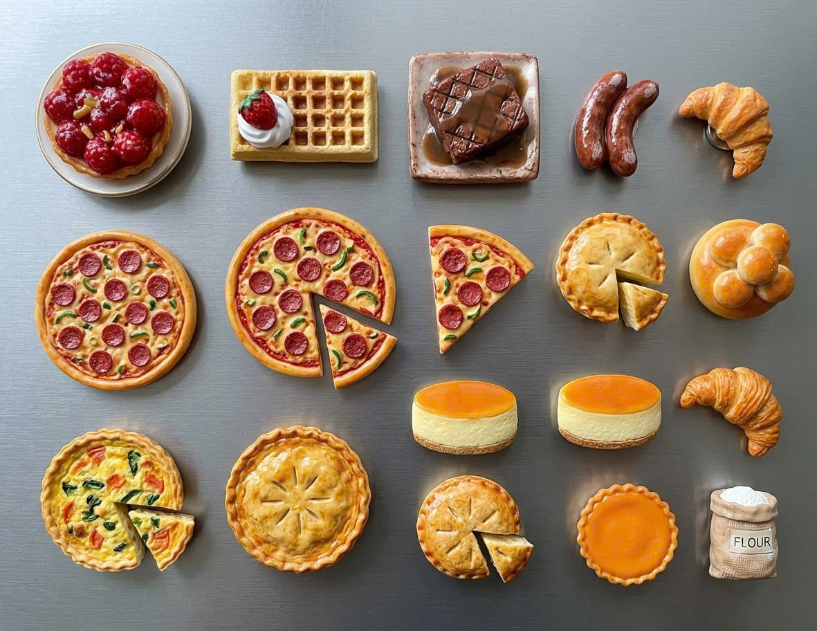 French Food Fève Magnets – Miniature Ceramic Collectibles