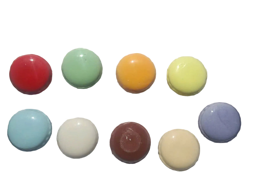 French Macaron Fève Miniatures – Colorful Set of 9
