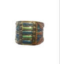 Egyptian Style Porcelain Ring Fève – Gold Accent Egyptian Revival Charm