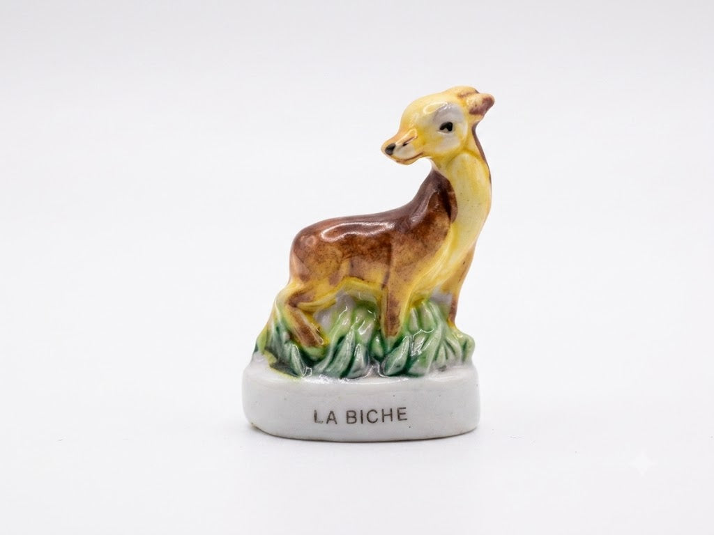French Fève Miniature Porcelain Figurine – Individual Collectible L'Ocelot, Muskox Boeuf Musqué, Bison, Escargot Snail & Limousin Cow King Cake Charm