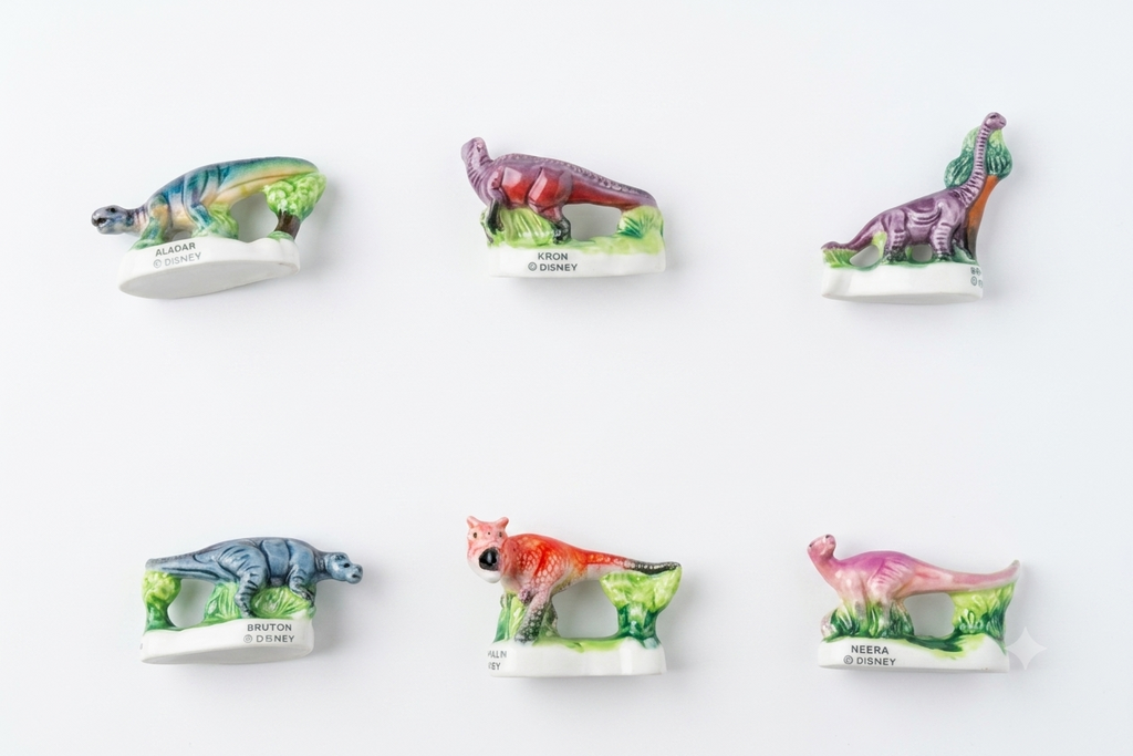 Disney Dinosaur 2000 Vintage Porcelain Feves - Collectible Ceramic Figurines (Choose Your Character)