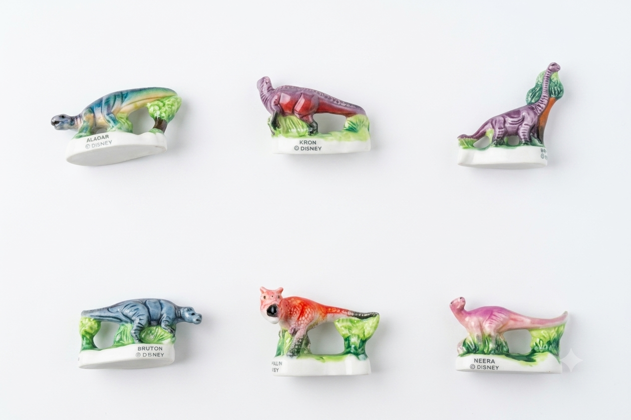 Disney Dinosaur 2000 Vintage Porcelain Feves - Collectible Ceramic Figurines (Choose Your Character)