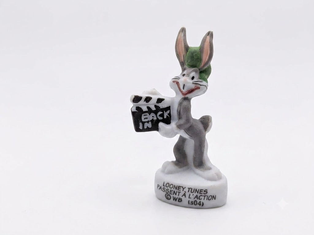 French Fève Miniature Porcelain Figurine – Individual Collectible Bugs Bunny, Diddy Kong, Bengal Tiger & Breton Cow King Cake Charm