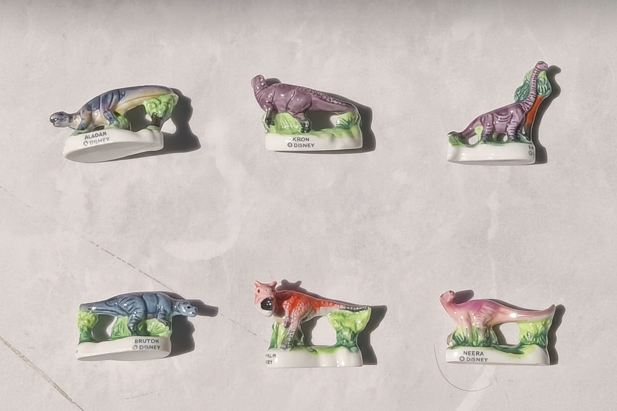 Disney Dinosaur 2000 Vintage Porcelain Feves - Collectible Ceramic Figurines (Choose Your Character)