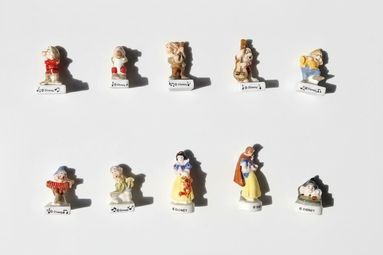 Disney Snow White and the Seven Dwarfs Vintage Porcelain Feves - Collectible Ceramic Figurines