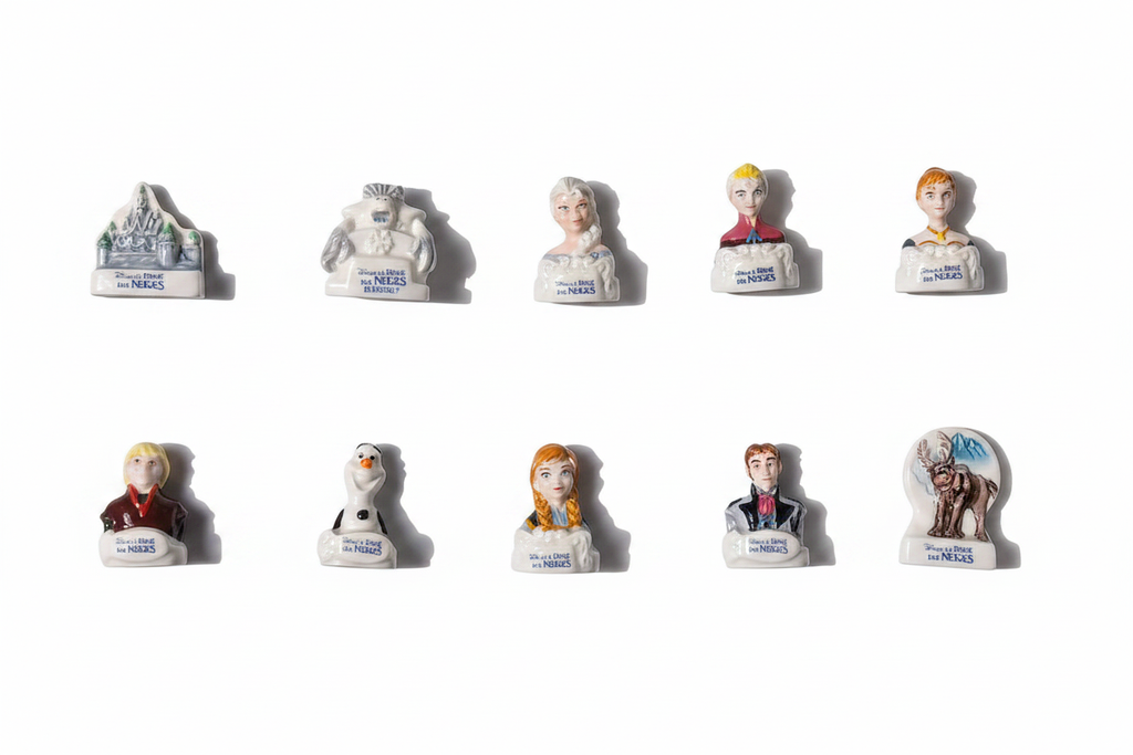 Disney Frozen La Reine des Neiges Vintage Porcelain Feves - Collectible Ceramic Figurines