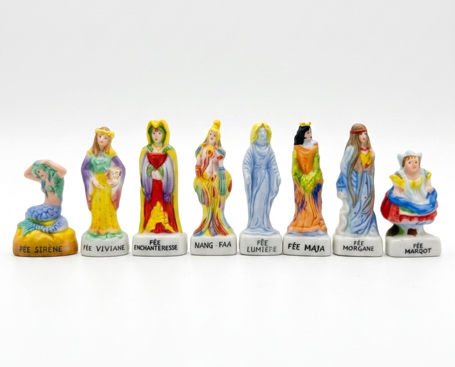 Vintage French Porcelain Fèves - Fairy Series Miniature Figurines (Epiphany Cake Charms)