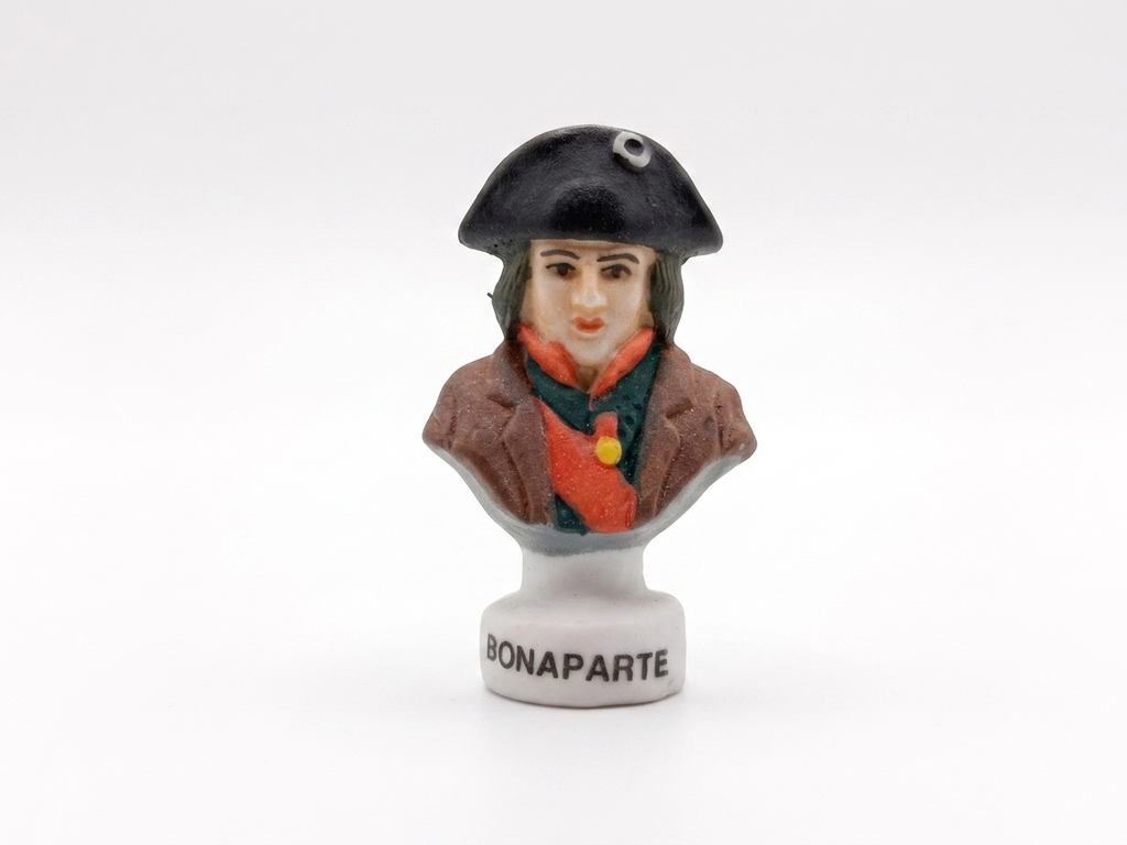 Vintage Miniature Napoleon Bonaparte Porcelain Bust | Hand-Painted Ceramic Historical Figurine