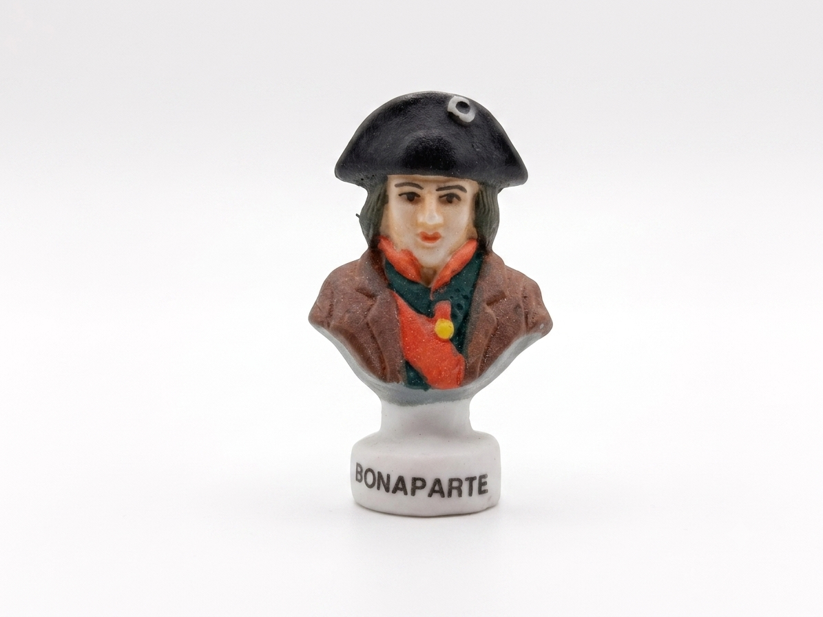 Vintage Miniature Napoleon Bonaparte Porcelain Bust | Hand-Painted Ceramic Historical Figurine